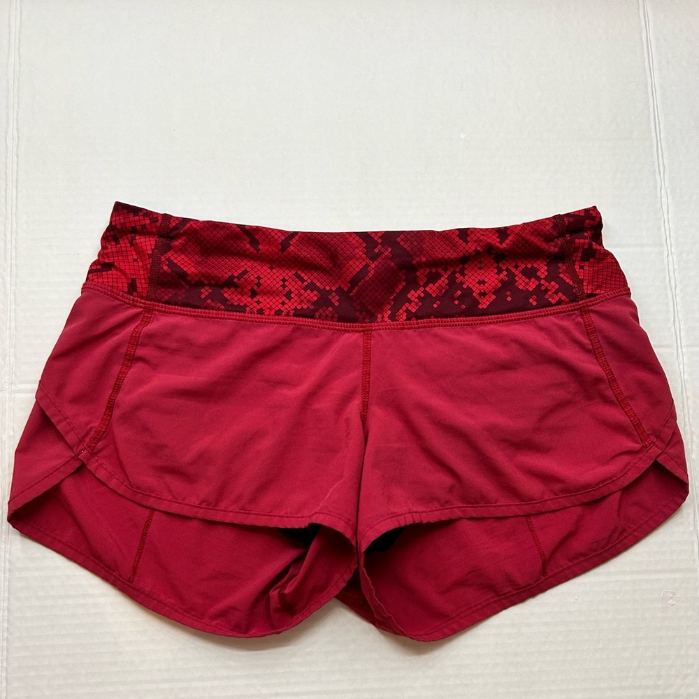 Red Lululemon size four speed ups